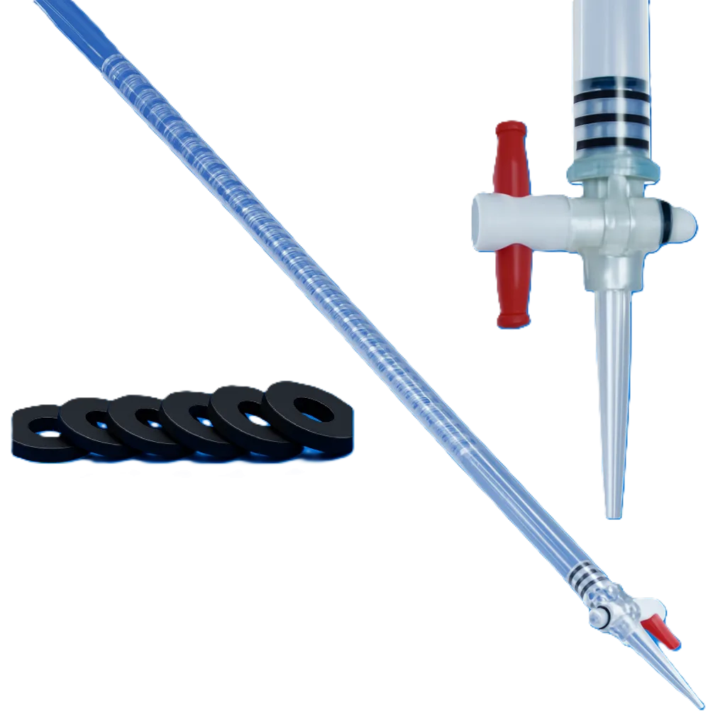 Burette with washer rings